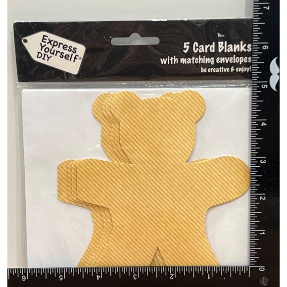 Teddy Bear Shaped Card Blanks Express Yourself DIY Card making DIYCO76 - Picture 1 of 3